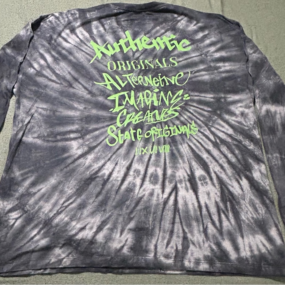 Urban Outfitters tie dye long sleeve shirt with graffiti logo (size:LG)